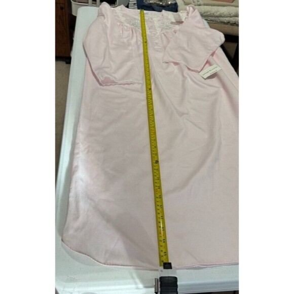 Miss Elaine Brushed Back/Satin Nightgown/LongSleeve/ Blush Pink w/Embroidery NWT - Picture 10 of 16